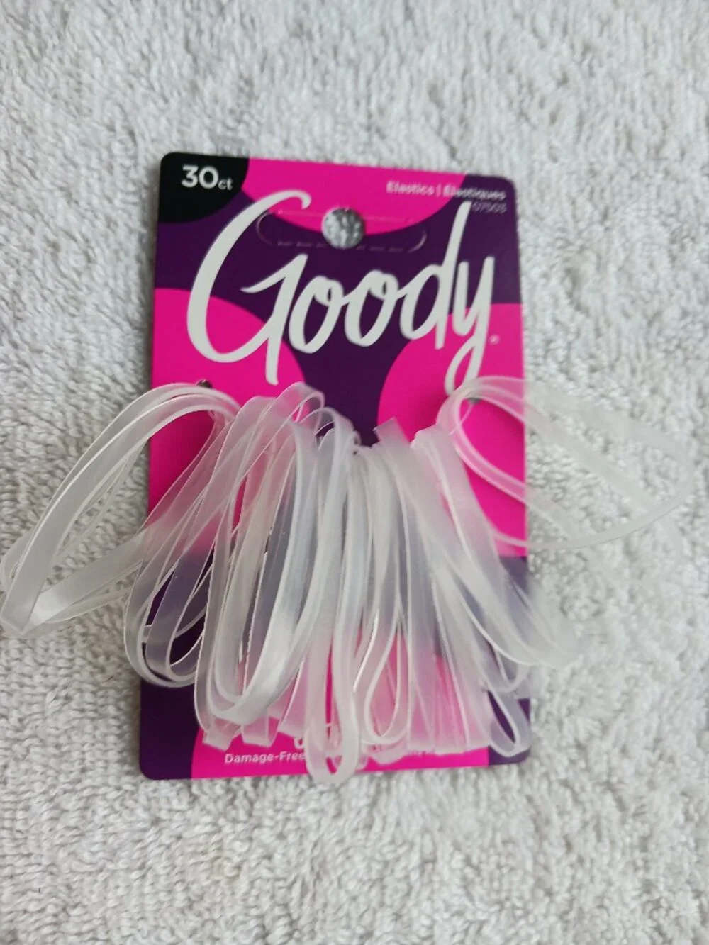 30 Goody Secure Hold Flat No Metal Elastics Wide Silicone Hair Bands Java Clear